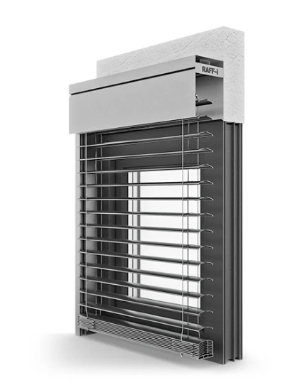 Raffstore mit kippbaren Lamellen am Fenster